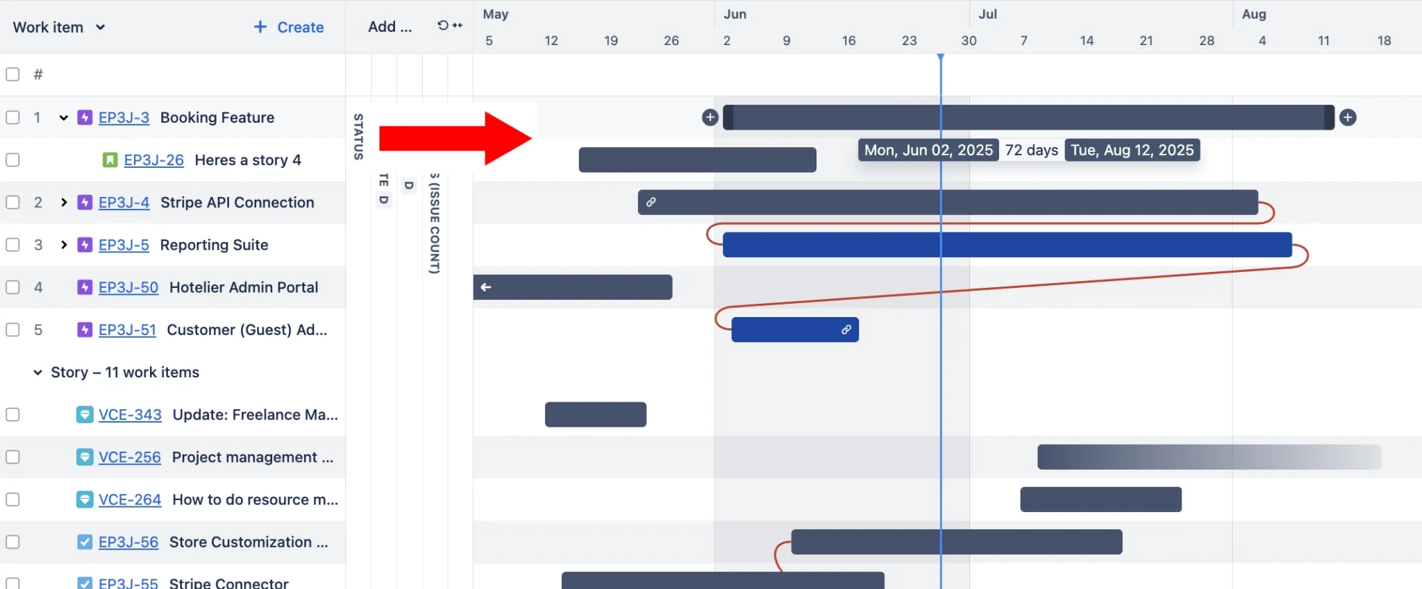 dates and dependencies in jira advanced roadmaps