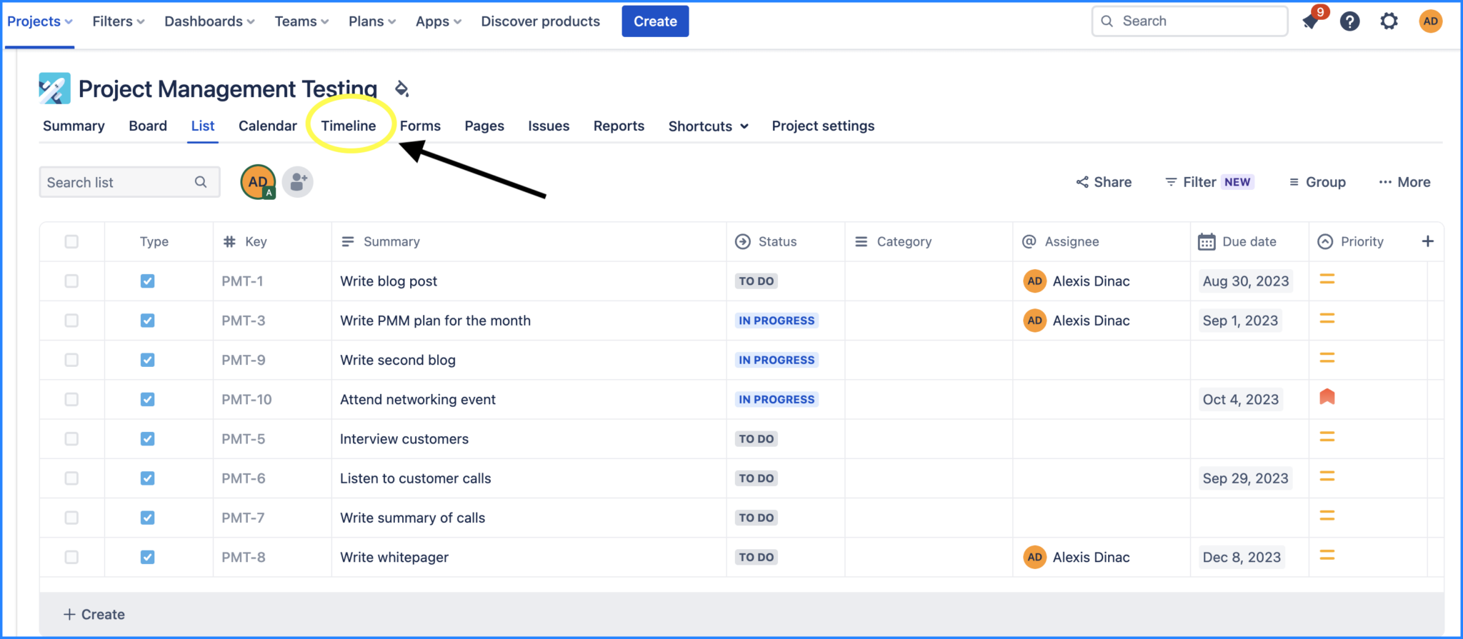 step 3 jira timeline gantt roadmap