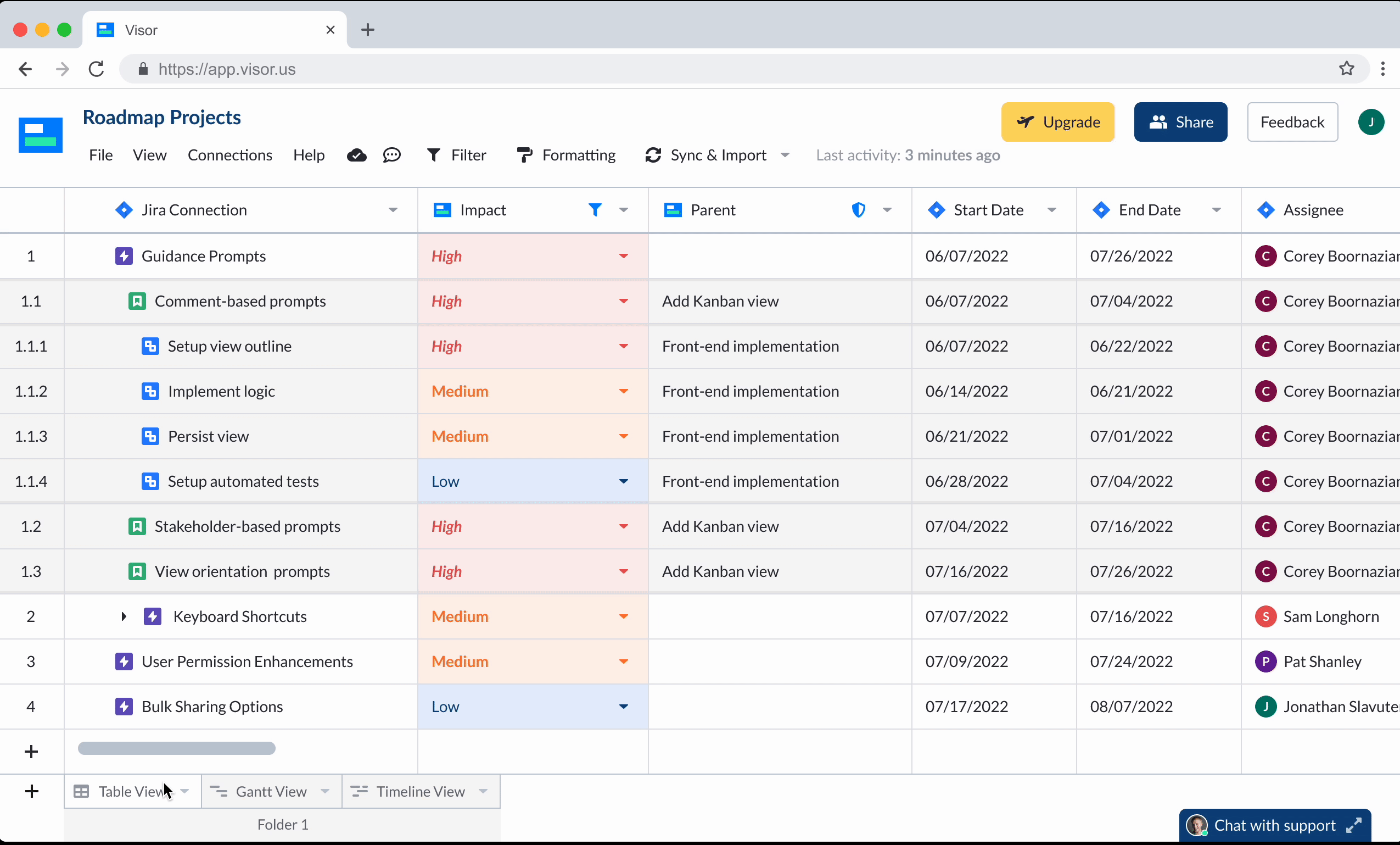 visor's updated record details panel