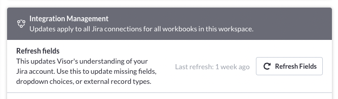 Jira integration - refresh fields