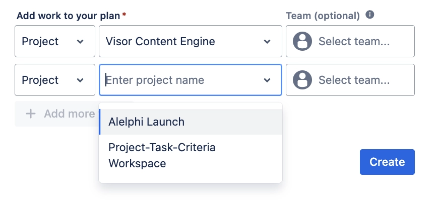 Step 4 of creating a Jira advanced roadmaps: choose the the projects youw ant