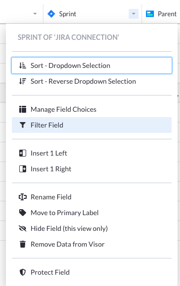 Step 2 of prioritizing Jira backlog in Visor