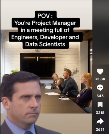project management tiktok: pov when pm is in meetings with engineers