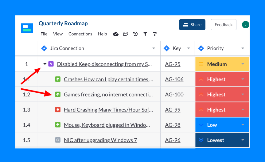 visor jira spreadsheet