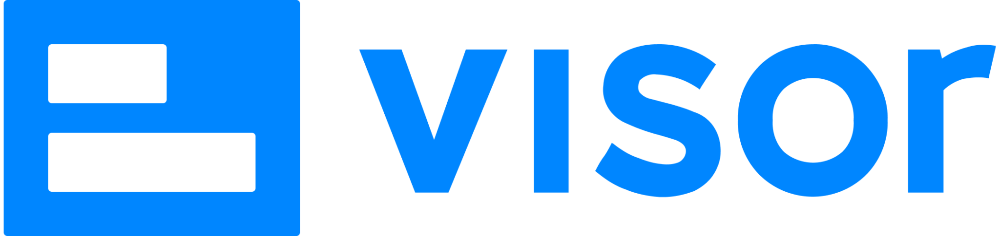 visor logo blue monochrome