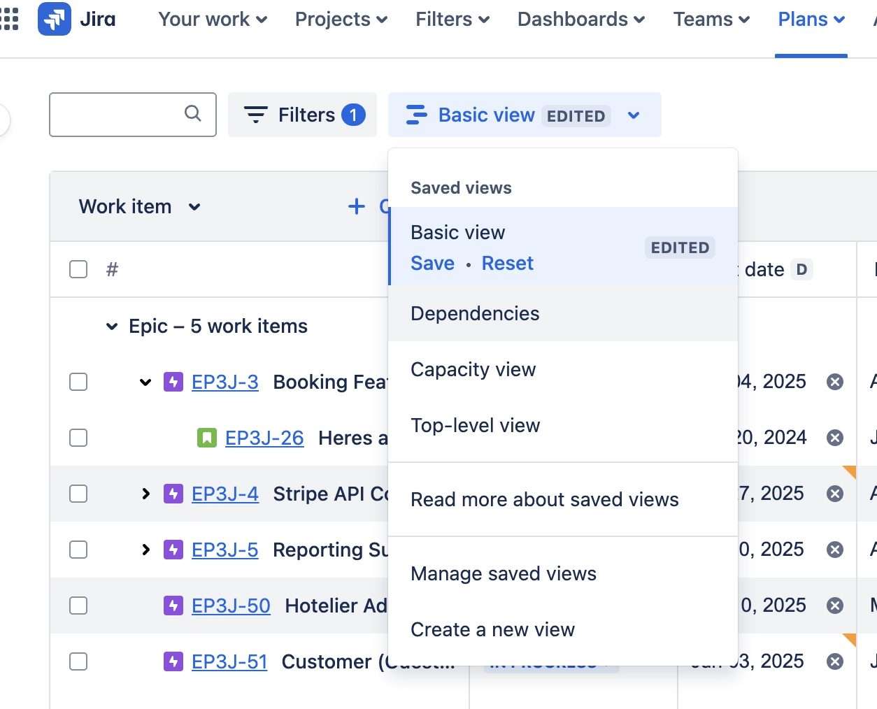 dependency view in jira advanced roadmaps