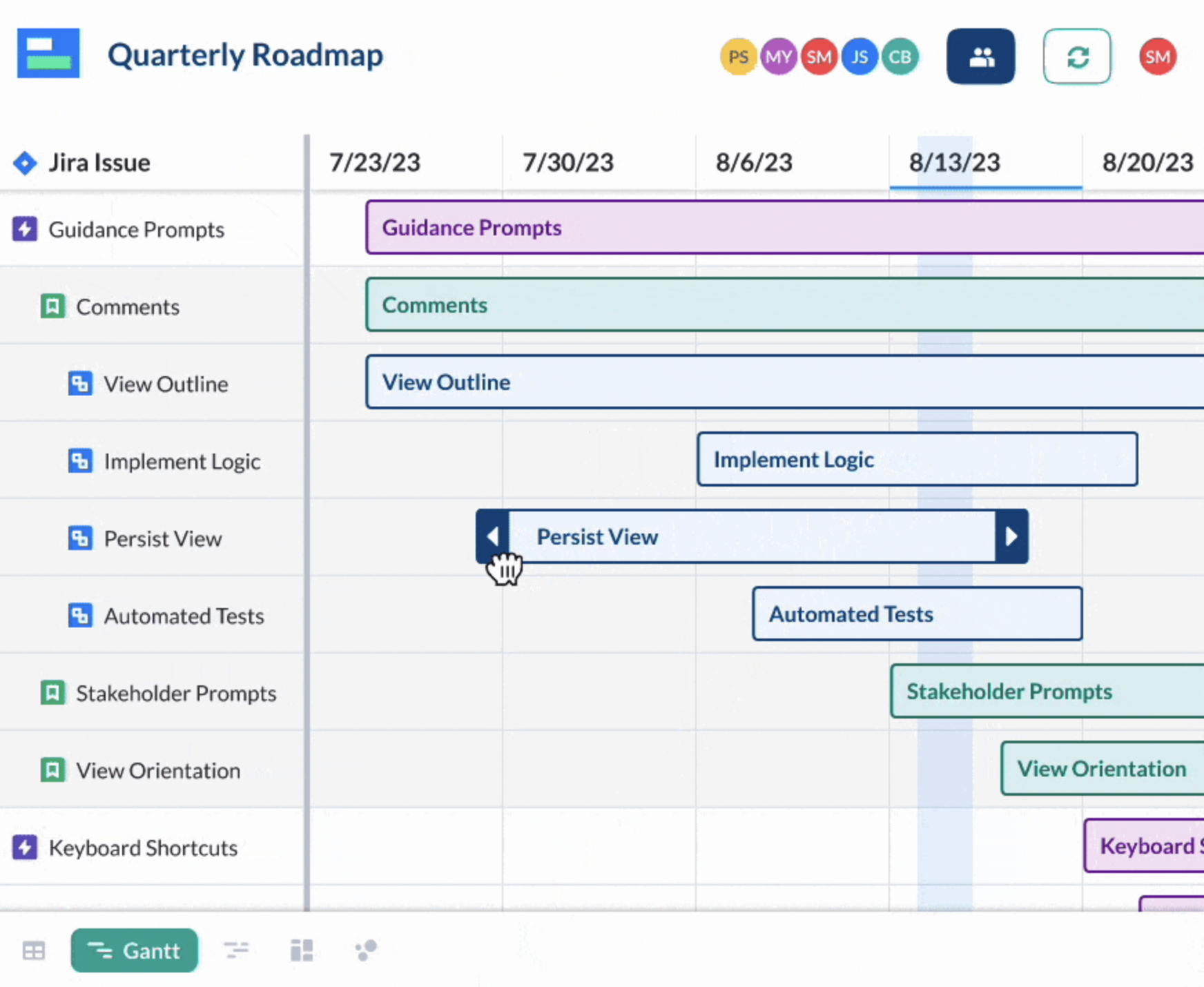 gantt chart drag and drop