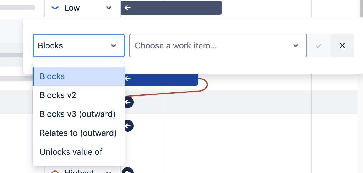 dependency options in jira advanced roadmaps