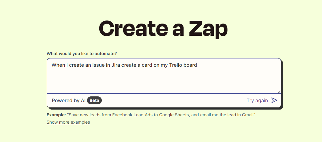 jira zapier screen to create a zap