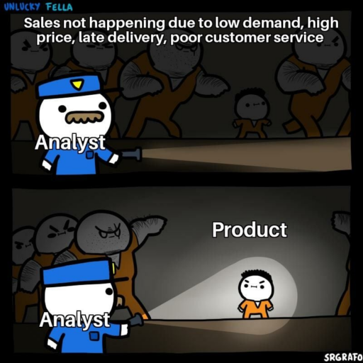 product management meme: pm getting blamed for poor performance