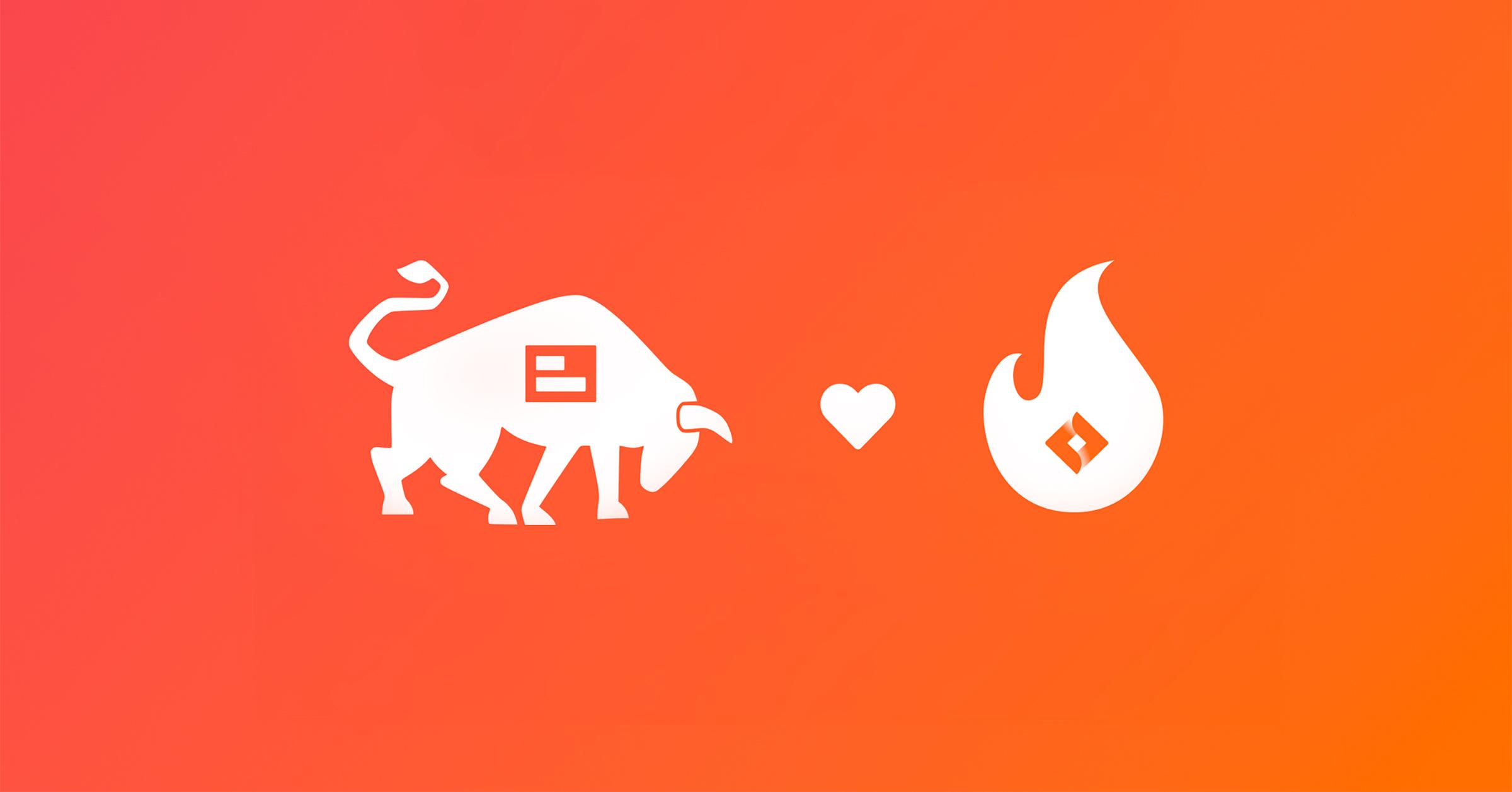 Astrological signs as associated with the Visor logo and Jira logo with a heart in between.